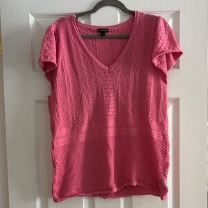 Torrid Textured Pink V-Neck Blouse